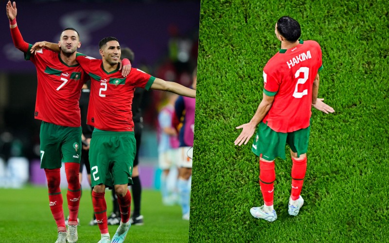 Hình ảnh đầy tự hào của Achraf Hakimi và bóng đá Morocco trên đấu trường World Cup