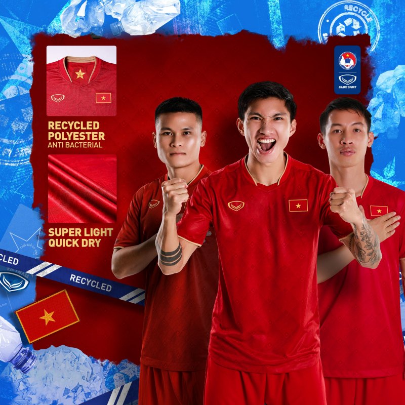 Mẫu áo sân nhà năm 2023 màu đỏ của tuyển Việt Nam